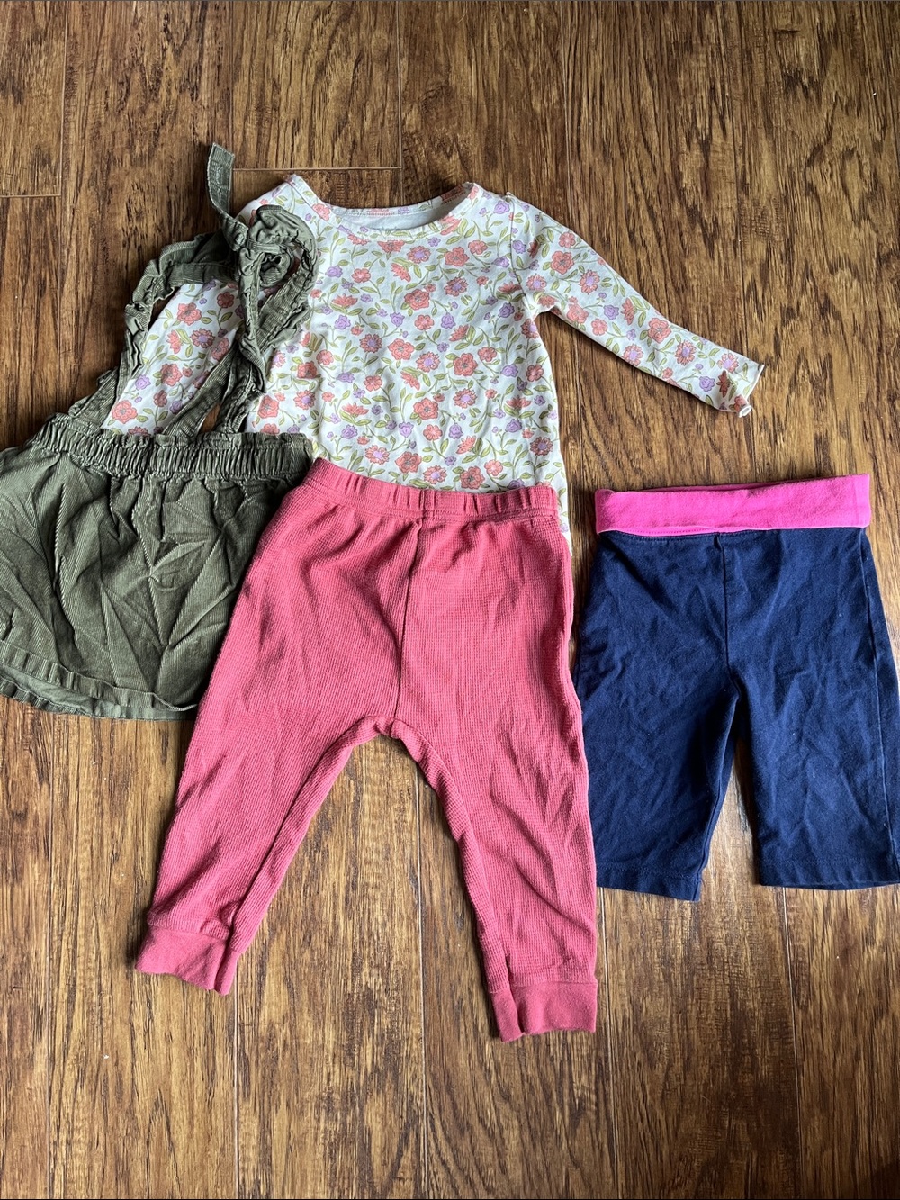 Carter's Floral Long-Sleeve Top with Pink & Green Print with pants and skirt